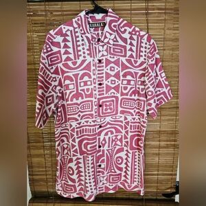 Kahala Pink Geometric Men's Casual Shirt